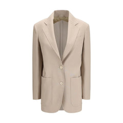 Max Mara Beige Fleece Wool Blazer
