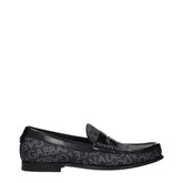 Dolce & Gabbana Black Fabric Slip-On Loafers