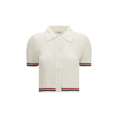 Thom Browne White Cotton Polo Shirt