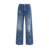 Mother Denim Blue Cotton High-Waisted Jean