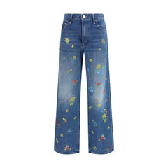 Mother Denim Blue Cotton High-Waisted Jean