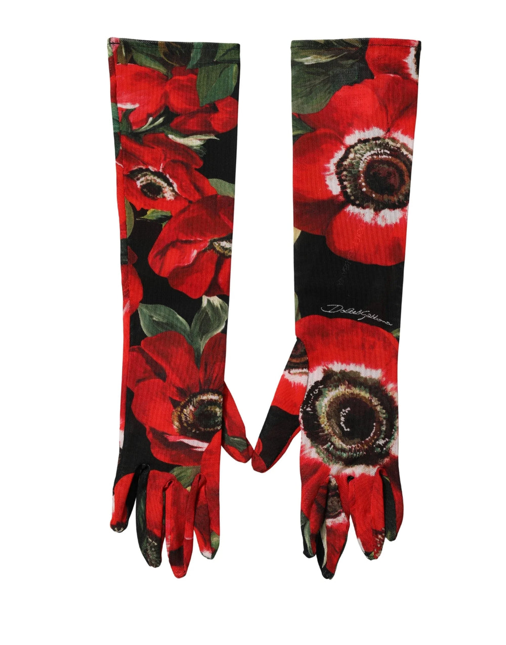 Dolce & Gabbana Multicolor Floral Print Elbow Length Women Gloves - 7|S