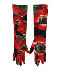 Dolce & Gabbana Multicolor Floral Print Elbow Length Women Gloves - 7|S