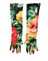 Dolce & Gabbana Multicolor Floral Print Elbow Length Women Gloves - 7|S