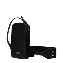 Sac bandoulière en cuir noir A.P.C.