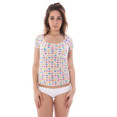 A-Style White Nylon Women T-Shirt - T-Shirts