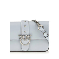 PINKO Blue Calf Leather Bos Taurus Shoulder Bag