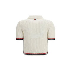 Thom Browne White Cotton Polo Shirt