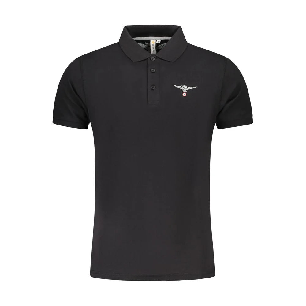 Accademia Militare Black Cotton Polo Shirt - M - Polos