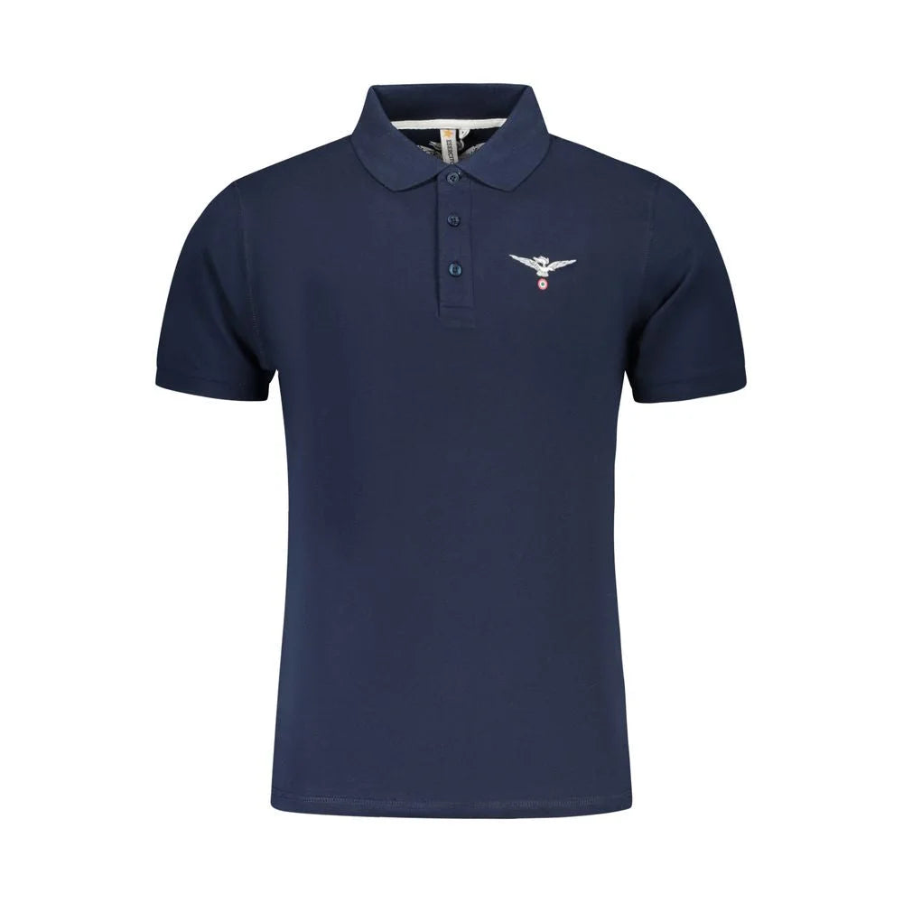 Accademia Militare Blue Cotton Polo Shirt - S