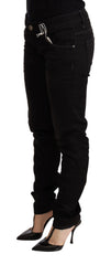 Acht Black Low Waist Skinny Denim Cotton Trouser - Jeans