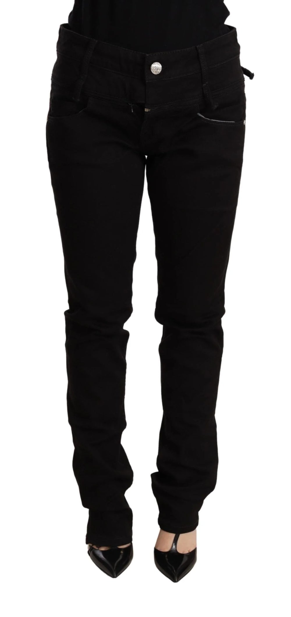Acht Black Low Waist Skinny Denim Jeans Trouser - W26 - Jeans