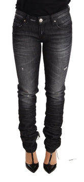 Acht Black Washed Cotton Low Waist Skinny Denim Trouser Jeans - W26 - Jeans