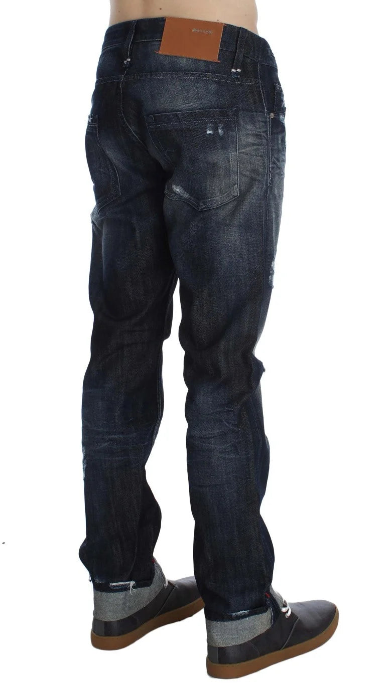 Acht Blue Cotton Regular Straight Fit Jeans - W34 - Jeans