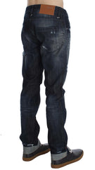Acht Blue Cotton Regular Straight Fit Jeans - W34 - Jeans