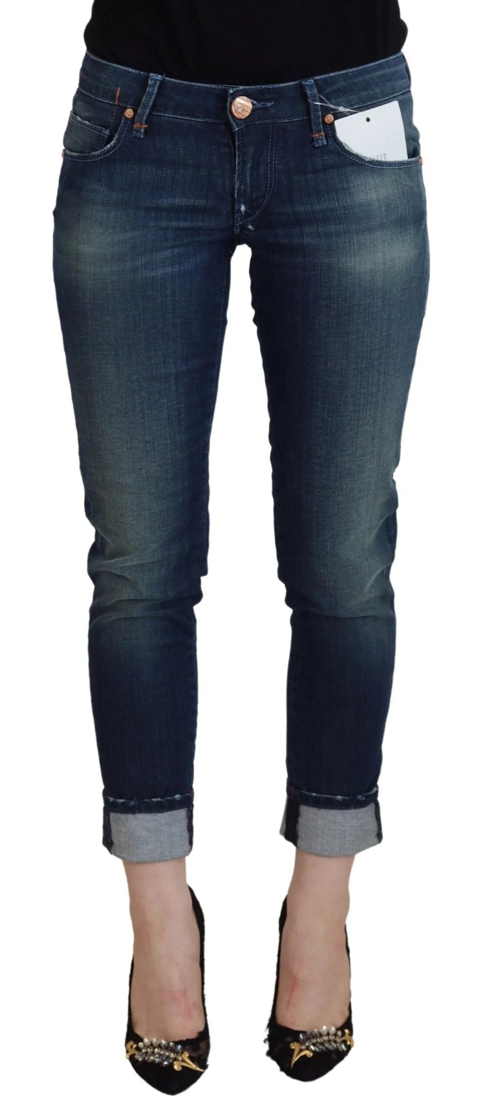Acht Blue Cotton Slim Fit Women Casual Denim Jeans - W26 - Jeans