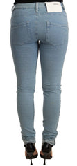 Acht Blue Cotton Stretch Hem Slim Fit Women Denim Trouser - W26 | IT40 - Jeans