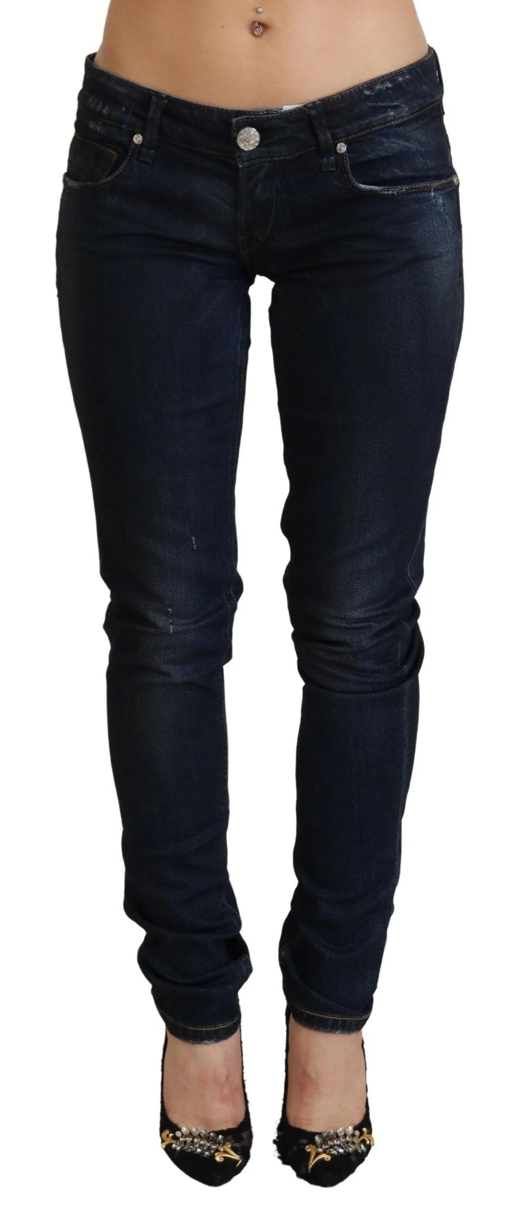 Acht Blue Low Waist Slim Fit Women Denim Jeans - W26 - Jeans