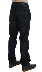Acht Blue Wash Cotton Denim Straight Fit Jeans - W34 - Jeans