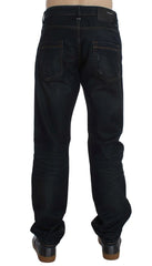 Acht Blue Wash Cotton Denim Straight Fit Jeans - W34 - Jeans