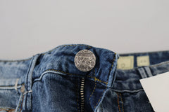 Acht Blue Washed Cotton Low Waist Women Casual Jeans - W26 - Jeans