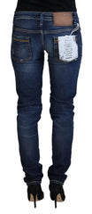 Acht Blue Washed Cotton Low Waist Women Casual Jeans - W26 - Jeans