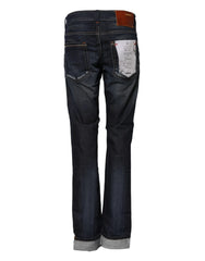 Acht Blue Washed Cotton Mid Waist Flared Denim Jeans - W30 - Jeans