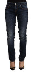 Acht Blue Washed Cotton Mid Waist Skinny Denim Jeans - W26 - Jeans