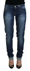 Acht Blue Washed Cotton Slim Fit Women Denim Jeans - Jeans