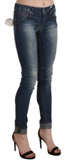 Acht Blue Washed Low Waist Skinny Cropped Denim Trouser - W26 - Jeans