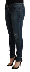 Acht Blue Washed Low Waist Slim Fit Denim Jeans - W30 - Jeans
