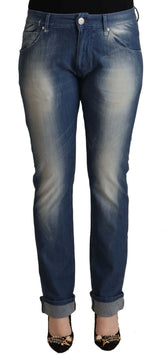 Acht Blue Washed Mid Waist Folded Hem Skinny Jeans - W31 - Jeans