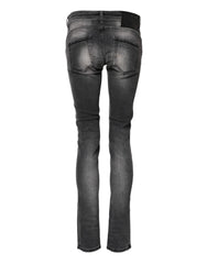 Acht Dark Gray Cotton Slim Fit Denim Low Waist Denim Jeans - W30 - Jeans