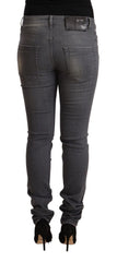 Acht Dark Gray Washed Cotton Denim Skinny Jeans - W34 - Jeans