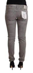 Acht Gray Cotton Low Waist Skinny Push Up Denim Jeans - Jeans
