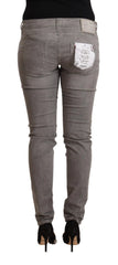 Acht Gray Cotton Low Waist Skinny Push Up Denim Jeans - Jeans