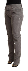 Acht Gray Cotton Straight Fit High Waist Pants - W34 - Jeans