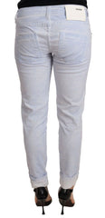 Acht Light Blue Cotton Folded Hem Denim Skinny Women Trouser Jeans - W26 - Jeans
