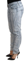 Acht Light Blue Washed Cotton Folded Hem Denim Trouser - W26 | IT40 - Jeans
