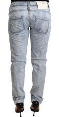 Acht Light Blue Washed Cotton Folded Hem Denim Trouser - W26 | IT40 - Jeans