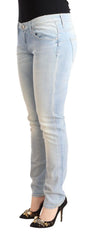 Acht Light Blue Washed Cotton Low Waist Skinny Denim Jeans - W30 - Jeans