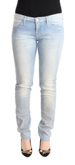 Acht Light Blue Washed Cotton Low Waist Skinny Denim Jeans - W30 - Jeans