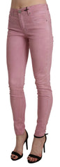 Acht Pink Mid Waist Skinny Stretch Denim Pant - W26 - Jeans