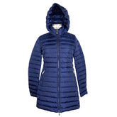Add Elegant Blue Down Puffer Jacket with Hood - Puffer Jackets