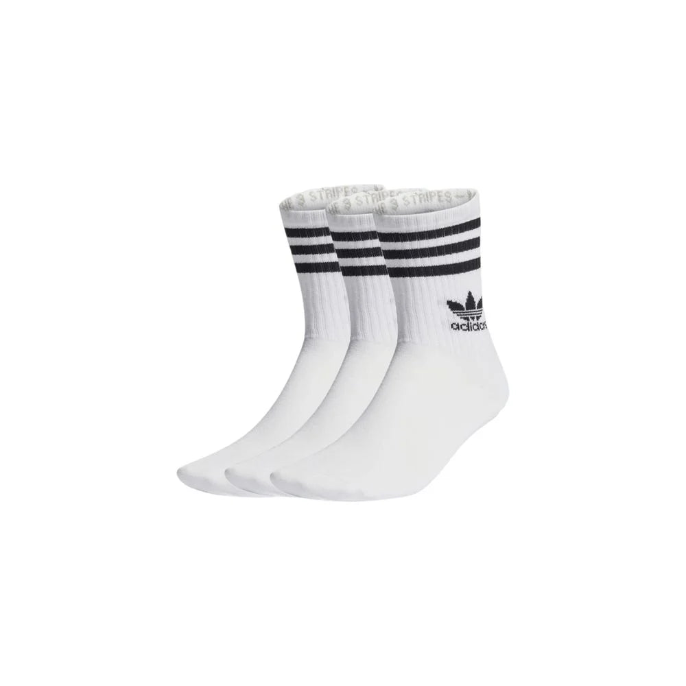 Adidas White Cotton Sock - Crew Socks