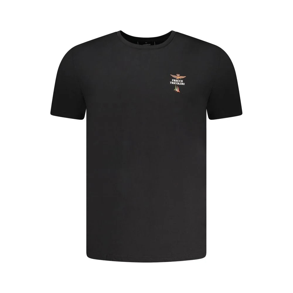 Aeronautica Militare ’Black Cotton Men Underwear Crew Neck Tee’