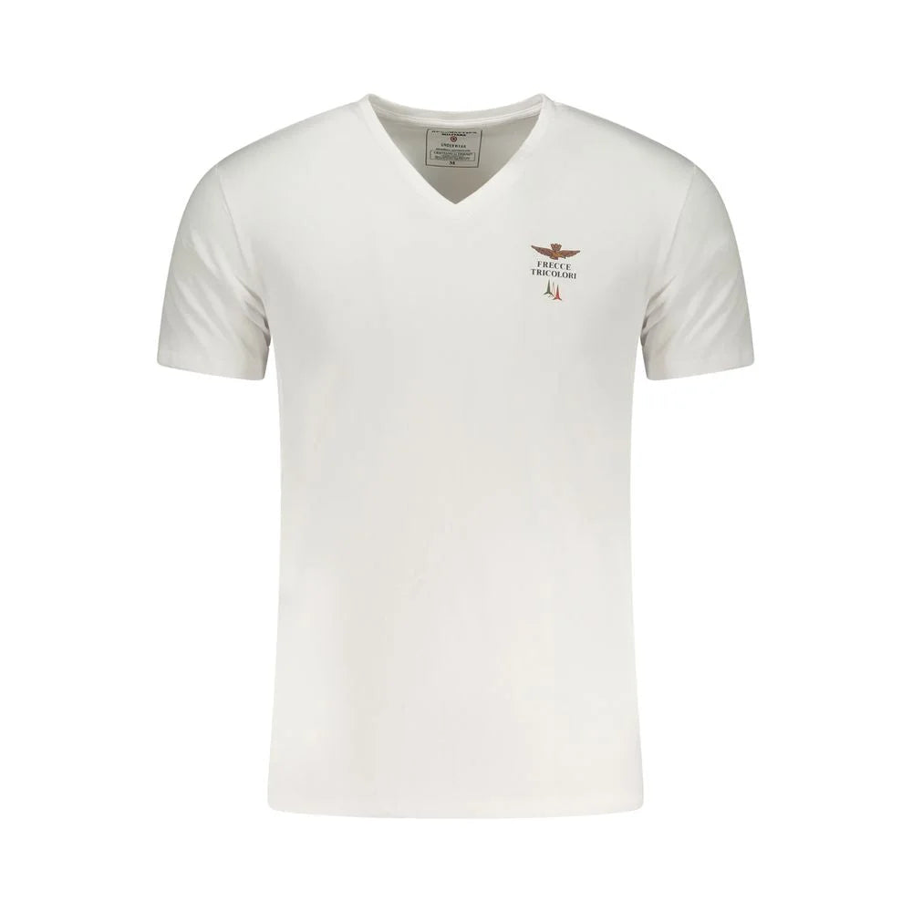 Aeronautica Militare White Cotton Men Underwear Shirt - T-Shirts