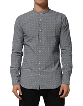AGLINI Gray Polka Dot Cotton Button Down Long Sleeves Shirt - Shirts