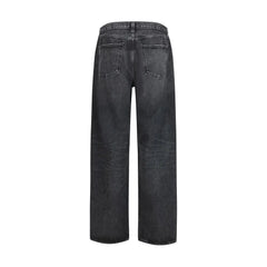 Agolde Black Cotton Straight-Leg Jeans