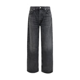 Agolde Black Cotton Straight-Leg Jeans